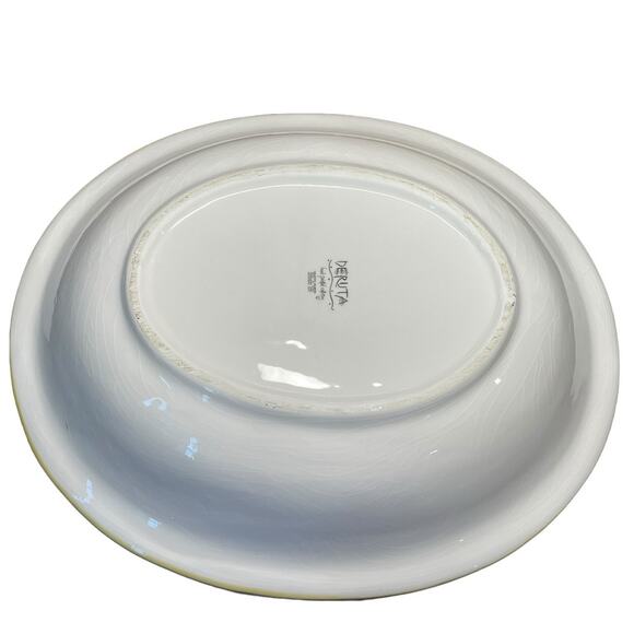 Tabletops Unlimited DERUTA Large Hand Painted Decorative Serving Bowl 16x13x3.5" - Picture 5 of 7